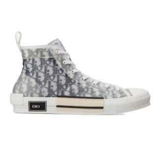 Giày B23 High Top Sneakers White họa tiết Oblique Like Auth