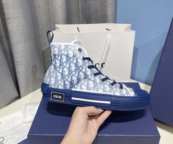 Giày Dior B23 High 'Blue White' họa tiết đế xanh Like Auth