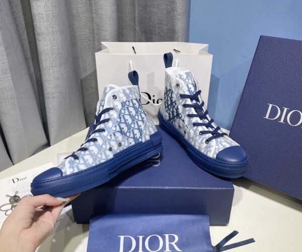 Giày Dior B23 High 'Blue White' họa tiết đế xanh Like Auth