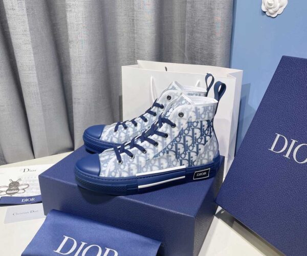 Giày Dior B23 High 'Blue White' họa tiết đế xanh Like Auth