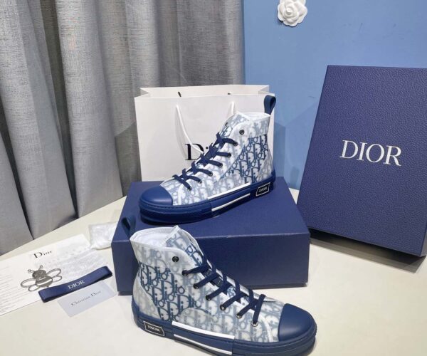 Giày Dior B23 High 'Blue White' họa tiết đế xanh Like Auth