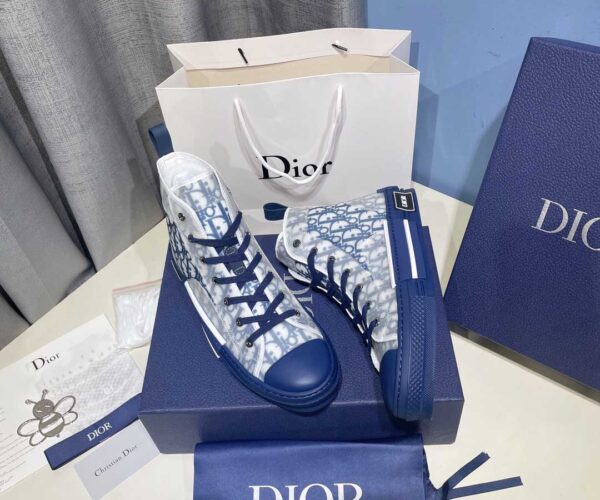 Giày Dior B23 High 'Blue White' họa tiết đế xanh Like Auth