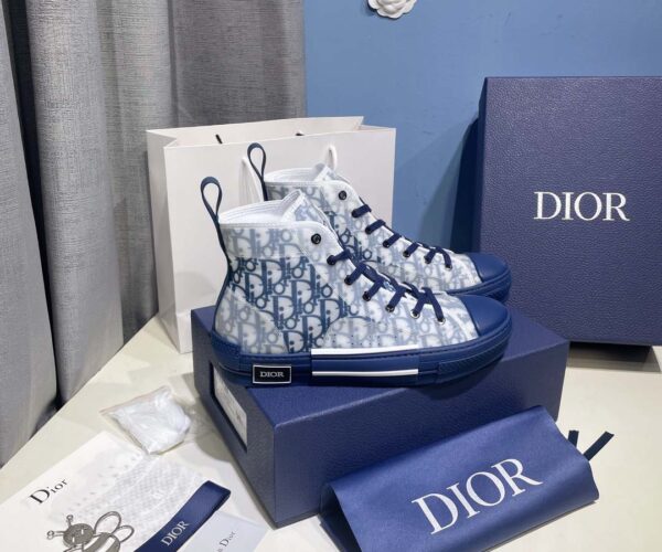 Giày Dior B23 High 'Blue White' họa tiết đế xanh Like Auth