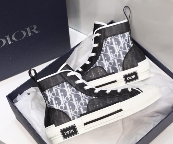 Giày Dior B23 High Top Black White Oblique Like Auth