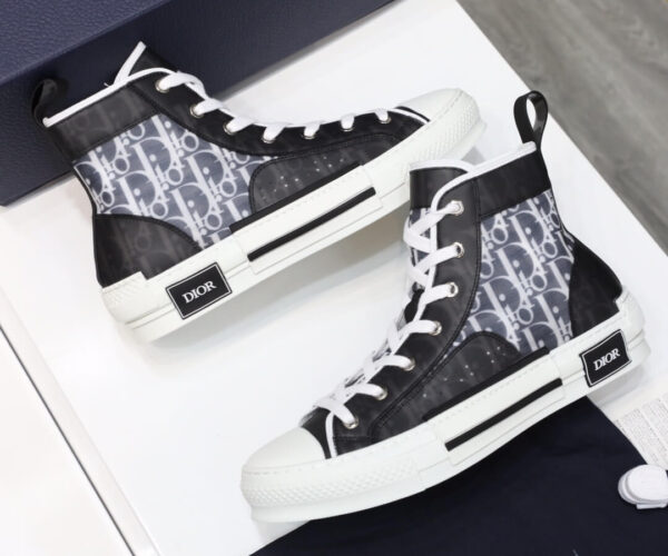 Giày Dior B23 High Top Black White Oblique Like Auth