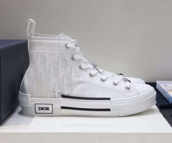 Giày Dior B23 High Top White họa tiết Dior Oblique Like Auth