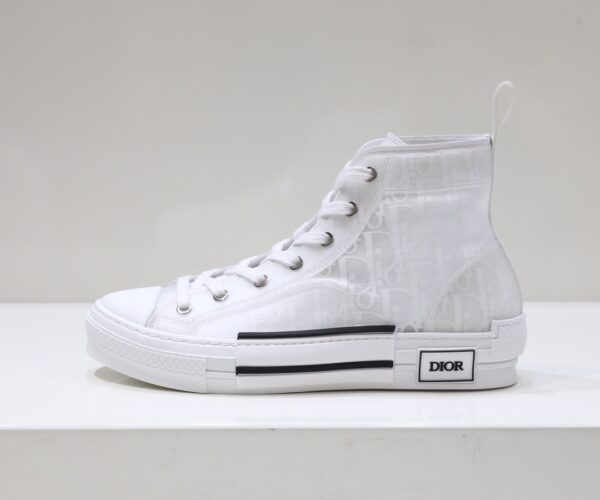 Giày Dior B23 High Top White họa tiết Dior Oblique Like Auth