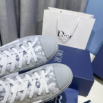 Giày Dior B23 High Top White Navy Blue Dior Oblique Canvas Like Auth