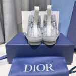 Giày Dior B23 High Top White Navy Blue Dior Oblique Canvas Like Auth