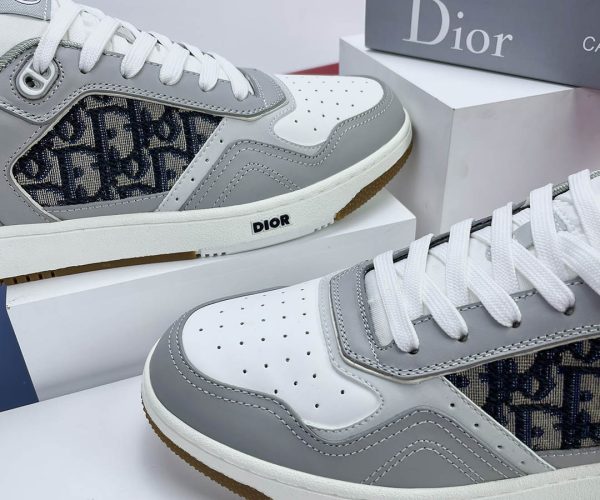 Giày Dior B27 Low Gray White họa tiết vải Like Auth
