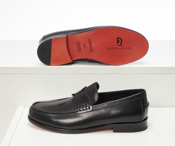 Giày Loafer Hermes màu đen tag ẩn Like Auth