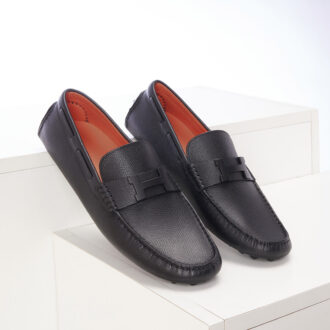 Giày lười Hermes họa tiết chữ H màu đen Like Auth