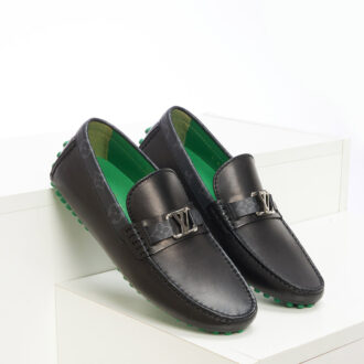 Giày lười LV tag hoa Monogram đế xanh Like Auth