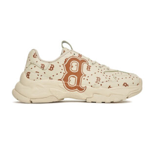 Giày MLB BigBall Chunky Saffiano Diamond Monogram Boston Red Sox Beige Like Auth