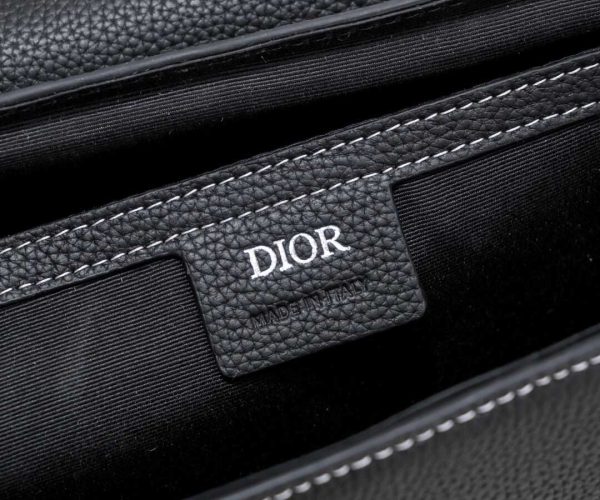 Túi đeo chéo Dior siêu cấp phối viền chỉ trắng da nhăn