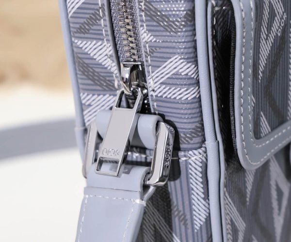 Túi đeo chéo Dior siêu cấp Mini Gray hoạ tiết CD màu xám