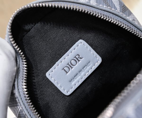 Túi đeo chéo Dior siêu cấp Mini Gray hoạ tiết CD màu xám