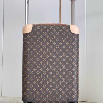 Vali LV Monogram hoạ tiết hoa màu nâu hồng Like Auth