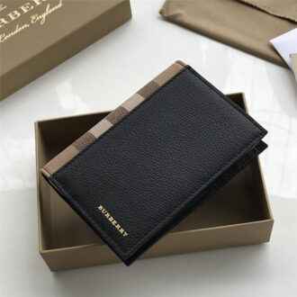 Ví đứng Burberry da taiga tag dọc Like Auth