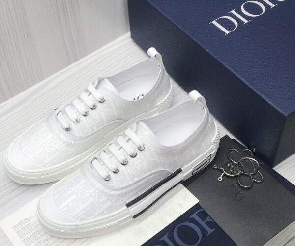 Giày Dior B23 Low White Oblique Canvas Like Auth