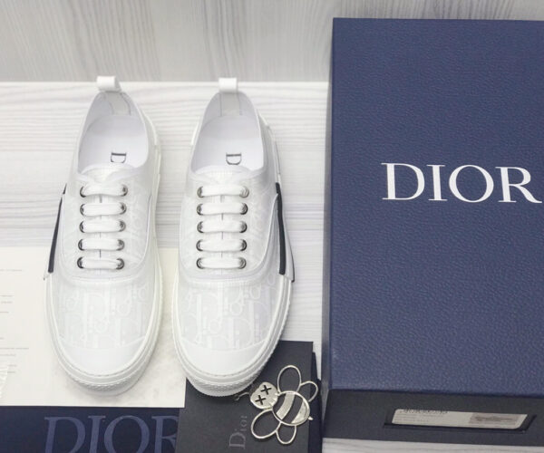 Giày Dior B23 Low White Oblique Canvas Like Auth