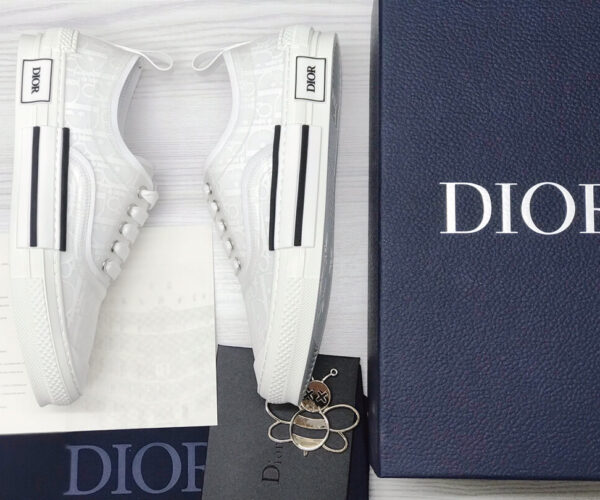 Giày Dior B23 Low White Oblique Canvas Like Auth