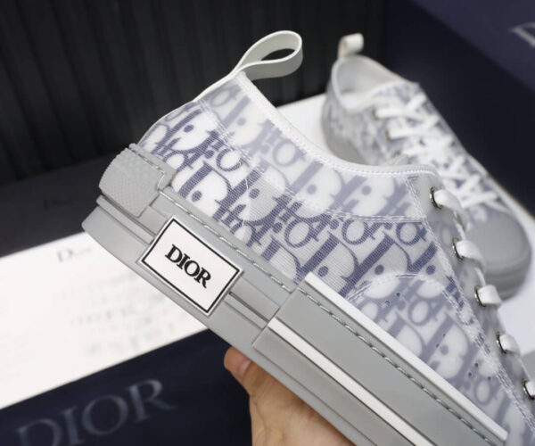 Giày Dior Low Top White And Navy Blue Oblique Canvas Like Auth