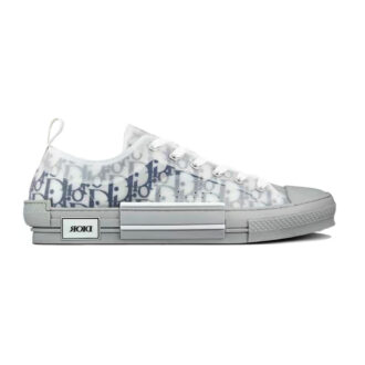 Giày Dior Low Top White And Navy Blue Oblique Canvas Like Auth