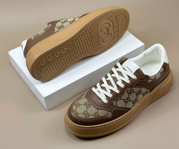Giày Gucci GG Sneaker Brown Leather họa tiết Orignal GG Like Auth