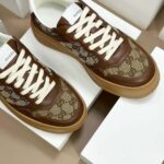 Giày Gucci GG Sneaker Brown Leather họa tiết Orignal GG Like Auth