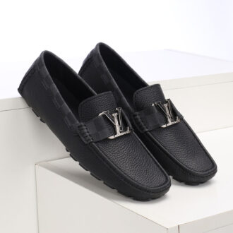 Giày Louis Vuitton siêu cấp da nhăn phối viền caro