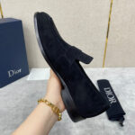 Giày lười Dior đế cao da lộn tag lệch Like Auth