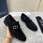 Giày lười Dior đế cao da lộn tag lệch Like Auth