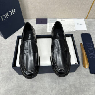 Giày lười Dior họa tiết logo Dior full đen Like Auth