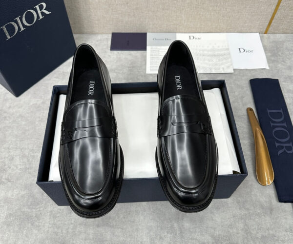 Giày lười Dior họa tiết logo Dior full đen Like Auth