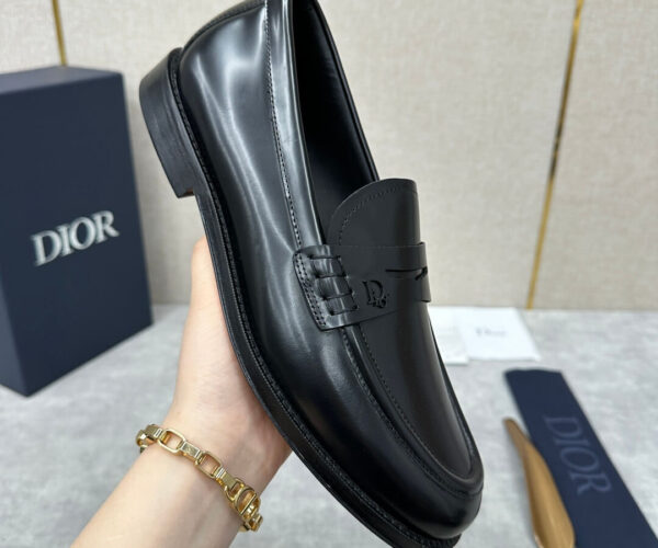 Giày lười Dior họa tiết logo Dior full đen Like Auth