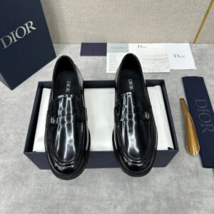 Giày lười Dior logo chữ Dior da bóng Like Auth