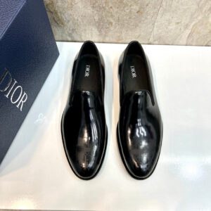 Giày lười Dior màu đen viền bo màu đen Like Auth