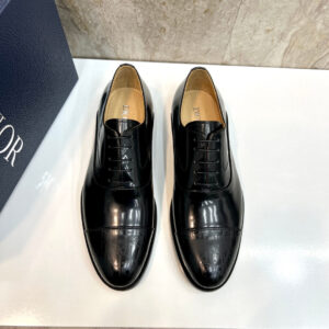 Giày tây Dior họa tiết in Logo Dior màu đen Like Auth