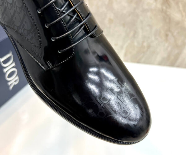 Giày tây Dior màu đen buộc dây logo viền Like Auth