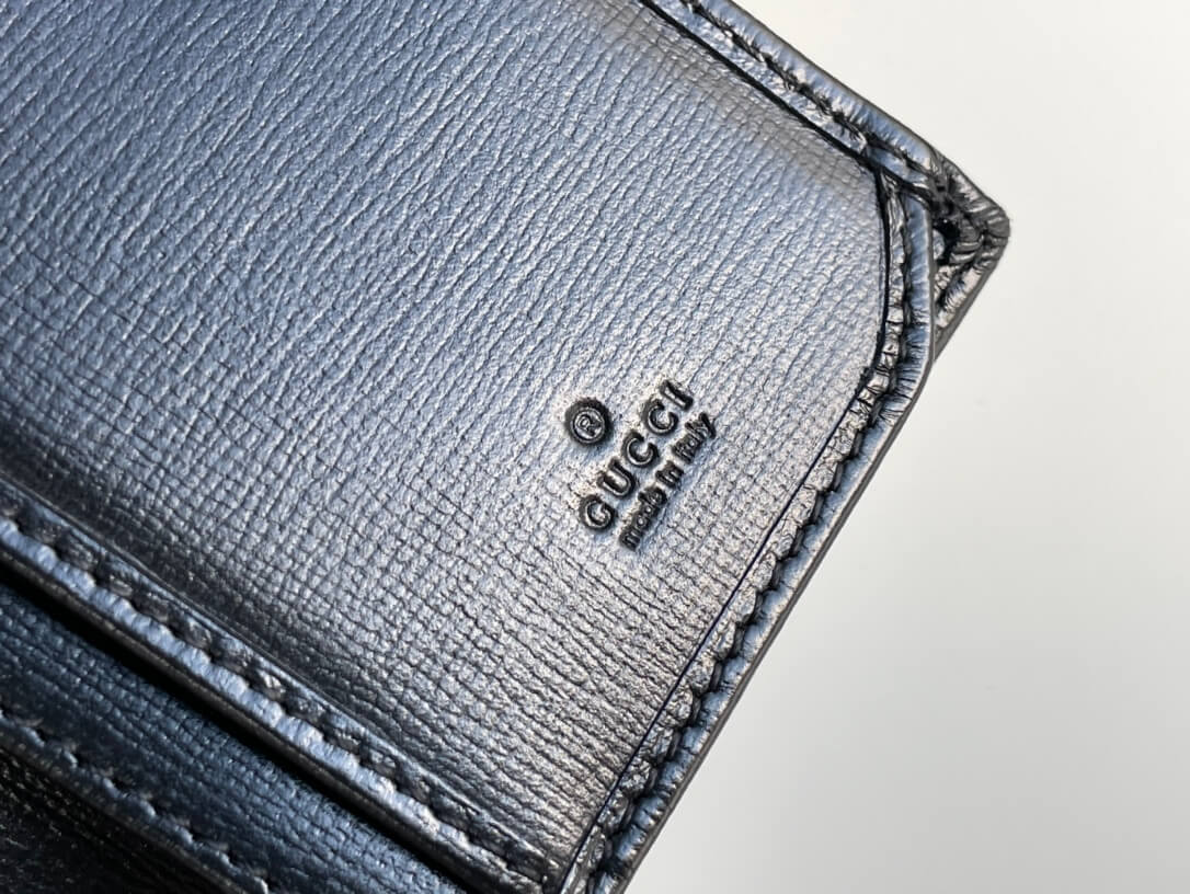 Ví gập Gucci màu xám họa tiết Logo tròn Like Auth