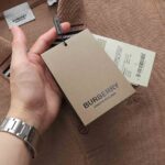 Áo Polo Burberry logo ngựa check cổ màu nâu Like Auth