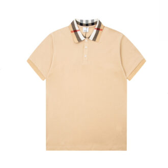 Áo Polo Burberry màu nâu họa tiết check cổ Like Auth