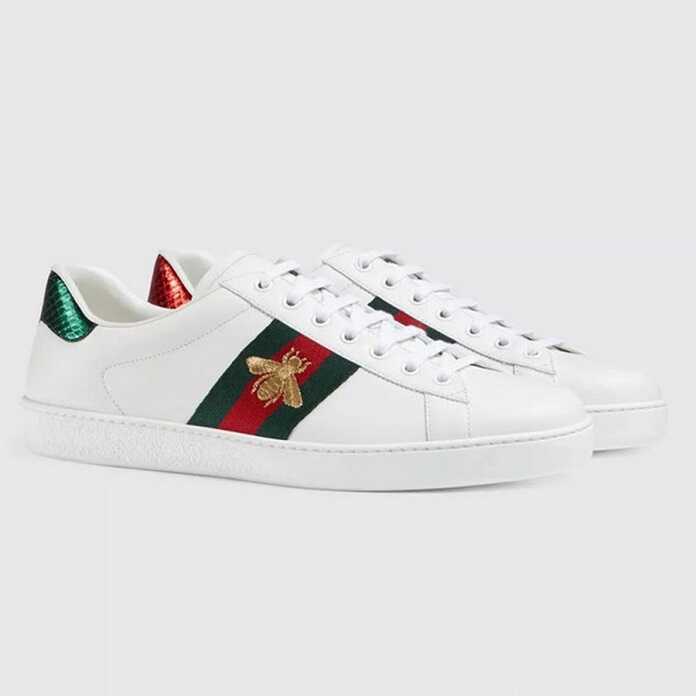 Giày nam Gucci Ace họa tiết kẻ sọc đặc trưng